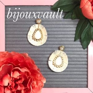 Gold Plated Fringe Teardrop white Fashion earrings